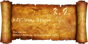 Kálnay Ilona névjegykártya