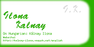 ilona kalnay business card